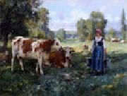 unknow artist Cow and Woman